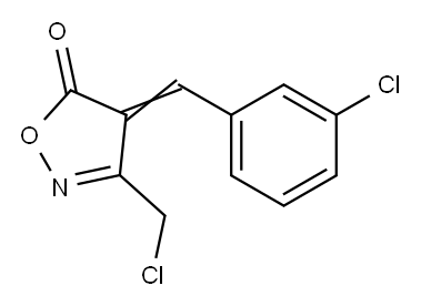 (4E)-4-(3-クロロベンジリデン)-3-(クロロメチル)イソオキサゾール-5(4H)-オン 化学構造式