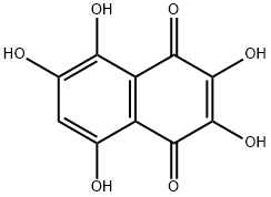 2,3,5,6,8-Pentahydroxy-1,4-naphthoquinone Struktur