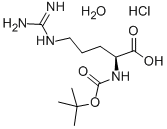 Nα-(tert-ブトキシカルボニル)-D-アルギニン塩酸塩一水和物 化学構造式