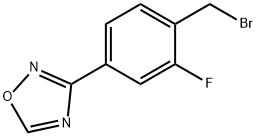 3-(4-(ブロモメチル)-3-フルオロフェニル)-1,2,4-オキサジアゾール 化学構造式
