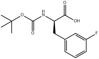 (R)-N-BOC-3-フルオロフェニルアラニン 化学構造式