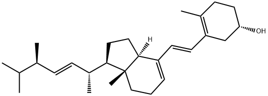 (6E,22E)-9,10-セコエルゴスタ-5(10),6,8,22-テトラエン-3β-オール 化学構造式
