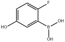 2-フルオロ-5-ヒドロキシフェニルボロン酸 化学構造式