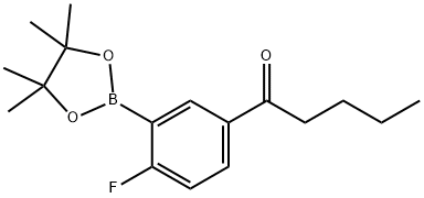 2-フルオロ-5-ペンタノイルフェニルボロン酸ピナコールエステル 化学構造式