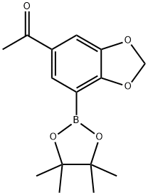 5-アセチル-2,3-メチレンジオキソオキソフェニルボロン酸ピナコールエステル 化学構造式