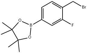 4-溴甲基-3-氟苯硼酸频那醇酯, 1150271-74-1, 结构式
