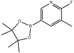 2-フルオロ-3-メチルピリジン-5-ボロン酸ピナコールエステル 化学構造式