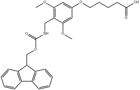 5-[3,5-DIMETHOXY-4-(FMOC-AMINOMETHYL)PHENOXY]PENTANOIC ACID Structure
