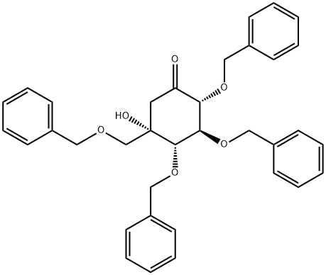 (2R,3S,4S,5S)-5-羟基-2,3,4-三(苄氧基)-5-[(苄氧基)甲基]-环己酮, 115250-38-9, 结构式