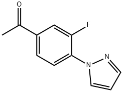 3'-フルオロ-4'-(1H-ピラゾール-1-イル)アセトフェノン 化学構造式