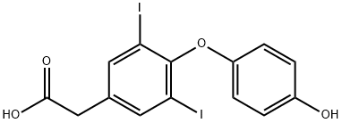 4-(4-羟基苯氧基)-3,5-二碘-苯基-乙酸, 1155-40-4, 结构式