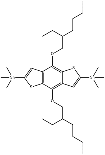 1,1'-[4,8-Bis[(2-ethylhexyl)oxy]benzo[1,2-b:4,5-b']dithiophene-2,6-diyl]bis[1,1,1-trimethylstannane] Struktur