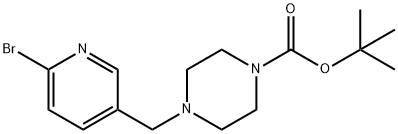 tert-Butyl 4-((6-bromopyridin-3-yl)methyl)piperazine-1-carboxylate Struktur