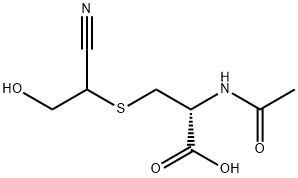 N-acetyl-S-(1-cyano-2-hydroxyethyl)cysteine 结构式