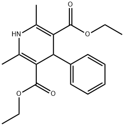 2,6-二甲基-4-苯基-1,4-二氢吡啶-3,5-二羧酸二乙酯 结构式