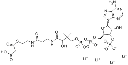 丙二酰辅酶A四锂盐, 116928-84-8, 结构式