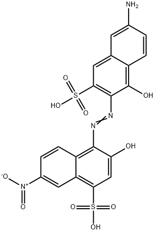 4-[(6-amino-1-hydroxy-3-sulpho-2-naphthyl)azo]-3-hydroxy-7-nitronaphthalene-1-sulphonic acid 结构式