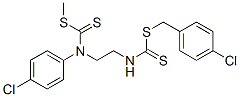 1-[(4-chlorophenyl)methylsulfanyl]-N-[2-[(4-chlorophenyl)methylsulfany lcarbothioylamino]ethyl]methanethioamide Structure