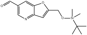 2-((TERT-ブチルジメチルシリルオキシ)メチル)フロ[3,2-B]ピリジン-6-カルバルデヒド 化学構造式