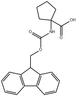 1-[[(9H-フルオレン-9-イルメトキシ)カルボニル]アミノ]シクロペンタンカルボン酸 化学構造式