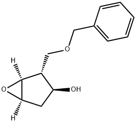 (1α,5α)-2α-(ベンジルオキシメチル)-6-オキサビシクロ[3.1.0]ヘキサン-3β-オール 化学構造式