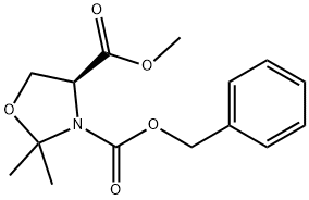 2,2-ジメチルオキサゾリジン-3,4-ニカルボン酸(-)-(S)-3-ベンジル4-メチル 化学構造式