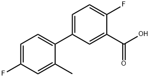 2-氟-5-(4-氟-2-甲基苯基)苯甲酸, 1178482-85-3, 结构式