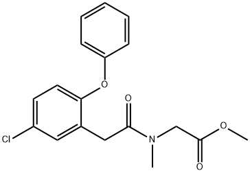 N-[2-(5-氯-2-苯氧基苯基)乙酰基]-N-甲基-甘氨酸甲酯 结构式