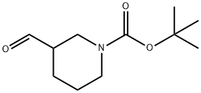 1-BOC-3-ピペリジンカルボキシアルデヒド 化学構造式