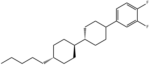 trans,trans-4-(3,4-ジフルオロフェニル)-4'-ペンチルビシクロヘキシル 化学構造式