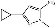3-シクロプロピル-1-メチル-1H-ピラゾール-5-アミン 化学構造式