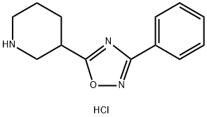 3-苯基-5-(哌啶-3-基)-1,2,4-噁二唑盐酸盐, 1185302-70-8, 结构式