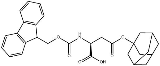 (S)-2-(((((9H-芴-9-基)甲氧基)羰基)氨基)-4-(金刚烷-1-基氧基)-4-氧代丁酸 结构式