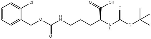 NΑ‐BOC‐NΔ‐(2‐クロロベンジルオキシカルボニル)‐L‐オルニチン 化学構造式