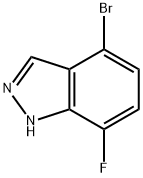 4-ブロモ-7-フルオロ-1H-インダゾール 化学構造式
