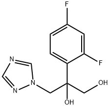 2-(2,4-ジフルオロフェニル)-3-(1H-1,2,4-トリアゾール-1-イル)-1,2-プロパンジオール 化学構造式