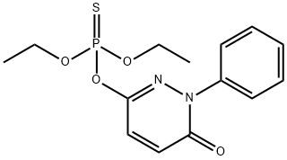 チオりん酸O-(1,6-ジヒドロ-6-オキソ-1-フェニルピリダジン-3-イル)O,O-ジエチル 化学構造式