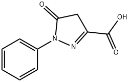 4,5-ジヒドロ-5-オキソ-1-フェニル-1H-ピラゾール-3-カルボン酸 化学構造式