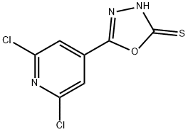 5-(2,6-二氯-4-吡啶)-1,3,4-噁二唑-2-硫醇, 119221-62-4, 结构式