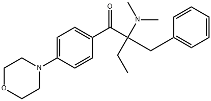 2-(ジメチルアミノ)-1-(4-モルホリノフェニル)-2-ベンジル-1-ブタノン 化学構造式