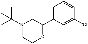 4-tert-ブチル-2-(3-クロロフェニル)-モルホリン 化学構造式
