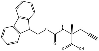 (R)-2-((((9H-フルオレン-9-イル)メトキシ)カルボニル)アミノ)-2-メチルペント-4-イン酸 化学構造式