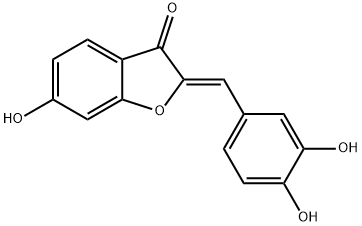 (Z)-2-[(3,4-ジヒドロキシフェニル)メチレン]-6-ヒドロキシ-3(2H)-ベンゾフラノン 化学構造式