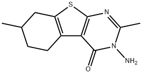 苯并噻吩(2,3-D)嘧啶-4(3H)-酮,5,6,7,8-四氢-3-氨基-2,7-二甲基-, 120354-21-4, 结构式