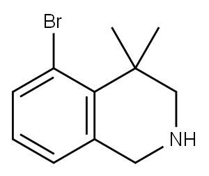 5-溴-4,4-二甲基-1,2,3,4-四氢异喹啉 结构式