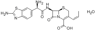 (7R)-7β-[[(R)-アミノ(2-アミノベンゾチアゾール-6-イル)アセチル]アミノ]-3-[(Z)-1-プロペニル]セファム-3-エン-4-カルボン酸 化学構造式