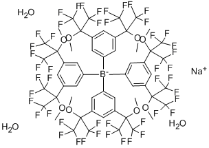 四[3,5-二(1,1,1,3,3,3-六氟-2-甲氧基-2-丙基)苯基]硼酸钠三水合物 结构式