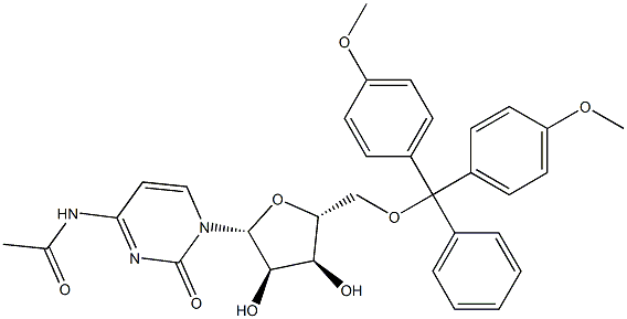 シチジン, N-アセチル-5'-O-[ビス(4-メトキシフェニル)フェニルメチル]- 化学構造式
