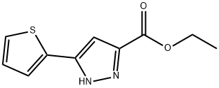 5-チエン-2-イル-1H-ピラゾール-3-カルボン酸エチル 化学構造式