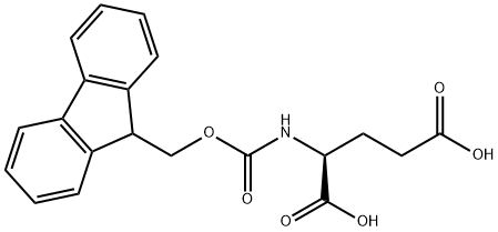 N-[(9H-フルオレン-9-イルメトキシ)カルボニル]-L-グルタミン酸 化学構造式